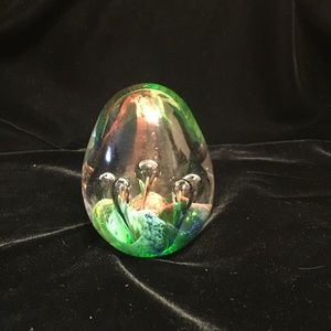 Art Glass Egg Paperweight